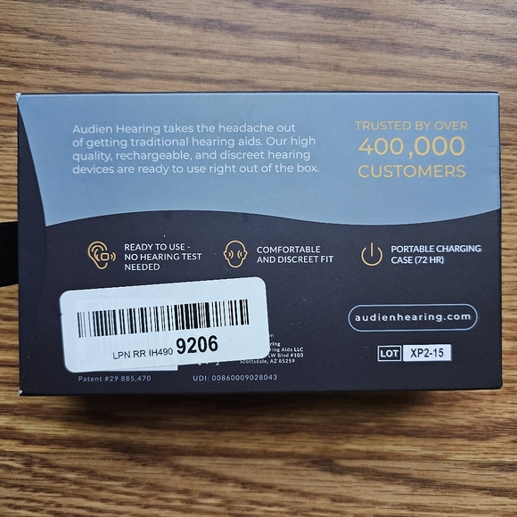 Audien Hearing Atom Pro 2 Rechargeable OTC Hearing Aid - Picture 2 of 7